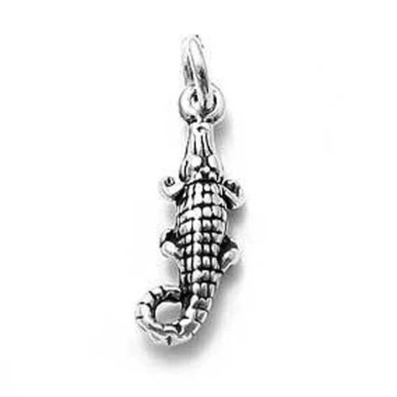 ALLIGATOR CHARM IN STERLING SILVER. - Picture 1 of 2